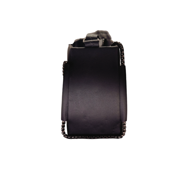 Ladies Shoulder Handbag, Black Faux Leather, 3 Compartments with Chain Strap. - Image 5
