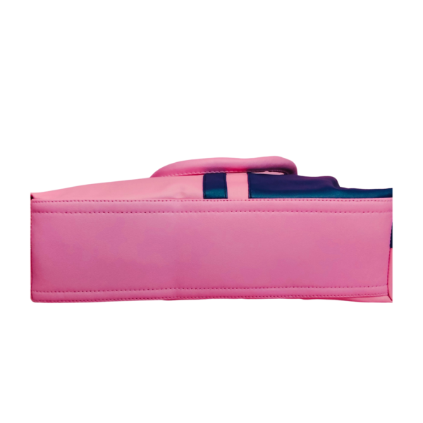 Ladies Shoulder Handbag, Pink and Black, 3 Compartments, Polyester Blend with Faux Leather. - Image 5