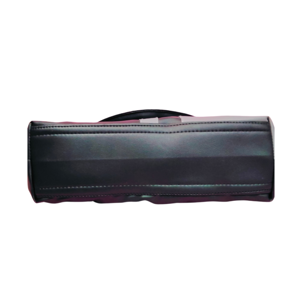 Ladies Shoulder Handbag, Black and Grey, 3 Compartments, 5L Capacity, Polyester Blend with Faux Leather Interior - Image 5
